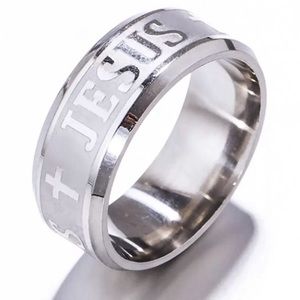 Size 11 Hypoallergenic Stainless Steel Jesus Ring NEW TUNGSTEN